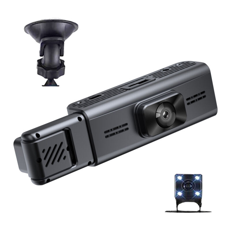 LIFCAUSAL Caméra Embarquée Triple avec Surveillance de Stationnement, Enregistreur Vidéo Voiture Grand Angle WiFi Rétroviseur Clair pour Sécurité