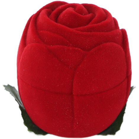 Boîte à bijoux en forme de rose rouge pour bagues, boucles d'oreilles et colliers - Coffret cadeau portable et pratique