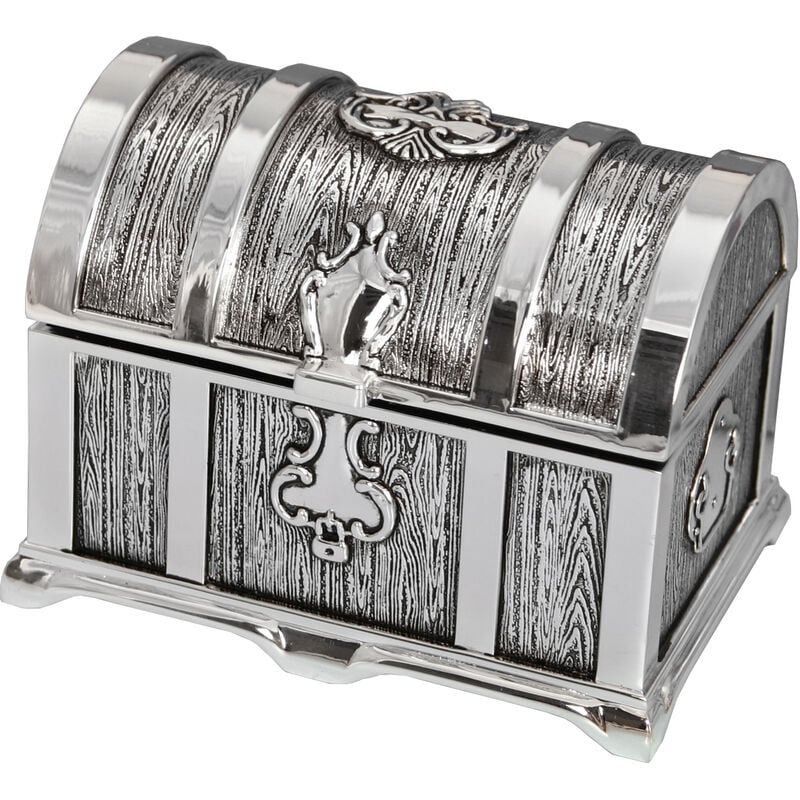 Boîte à bijoux en métal argenté laqué 11X8X7 Cm