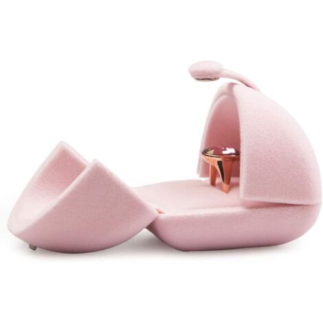 Boîte à bijoux en velours avec double couvercle ouvert (boîte à bagues),