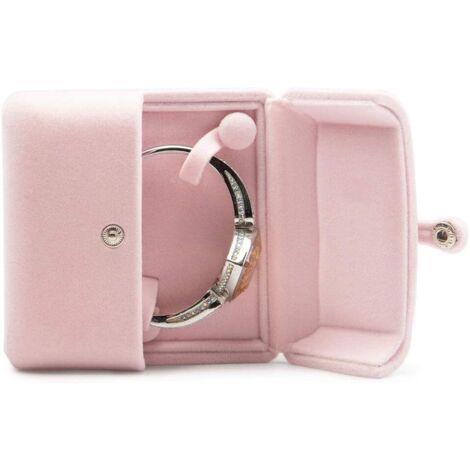 Boîte à bijoux en velours avec double couvercle ouvert (boîte à bracelets),