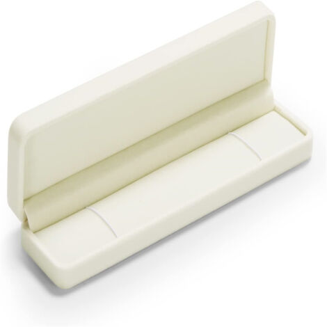 Boîte à bijoux en velours pour collier long, coffret cadeau, coloris beige, 22 × 5,5 × 3 cm