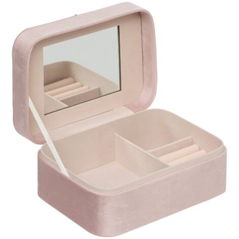 Boîte à bijoux en velours rose - Atmosphera créateur d'intérieur