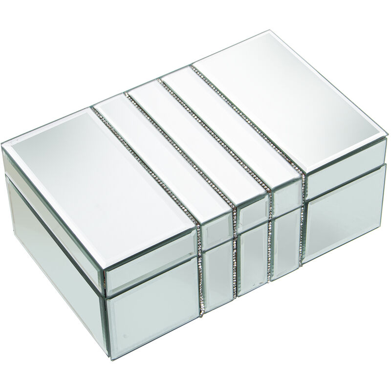 Boîte à bijoux en verre miroir 22X14X9 Cm