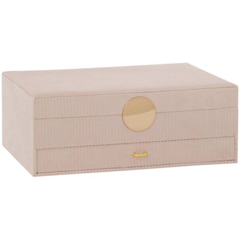 Boîte à bijoux Enya avec miroir 27,5x19x10cm beige - Atmosphera créateur d'intérieur