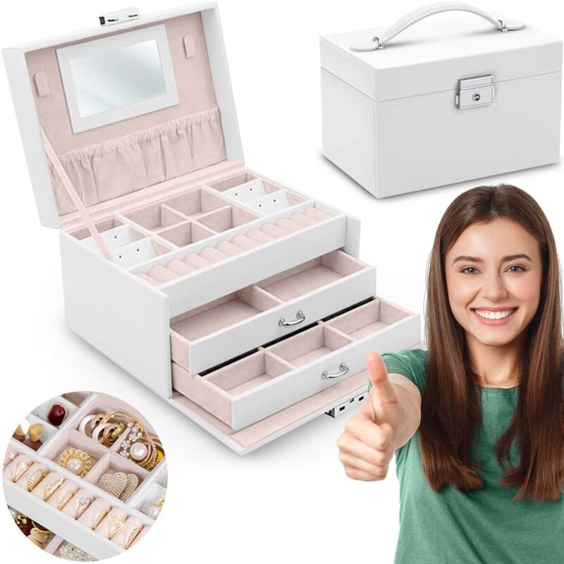 Boîte à bijoux Massido MS-700 - blanc