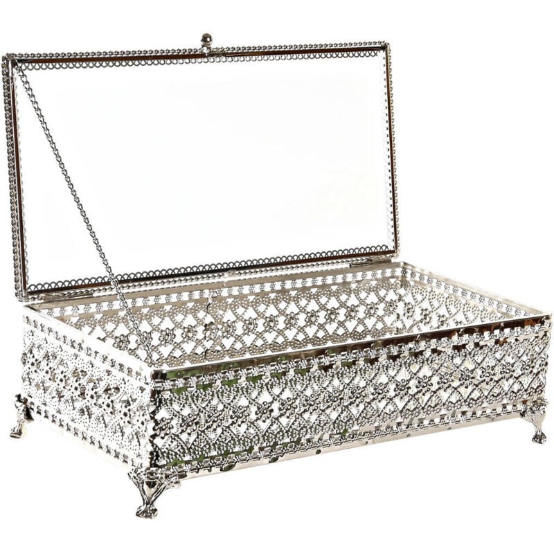 Boöte Bijoux Métal Verre 25,5X12,5X7,5 Argenté