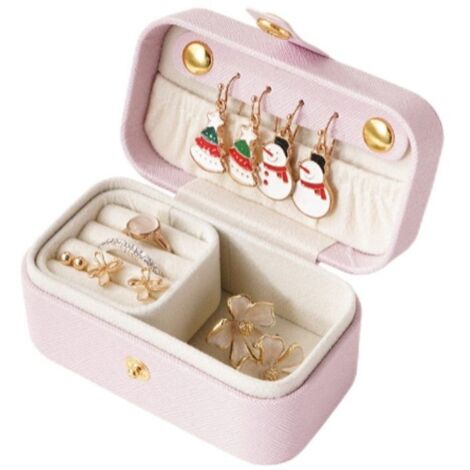 Boîte à bijoux Mini boîte à bijoux avec compartiment séparé pour bagues, portable (1 pièce, convient pour colliers, bagues, brac