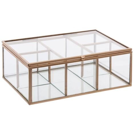 Boîte à bijoux Mood verre marron 20x7cm - Atmosphera créateur d'intérieur