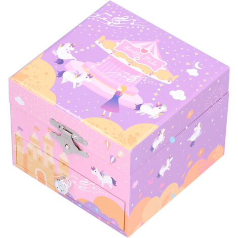 Boîte à Bijoux Musicale en Forme d'Animal avec Tiroir - Décoration Chambre Enfant Idée Cadeau Anniversaire