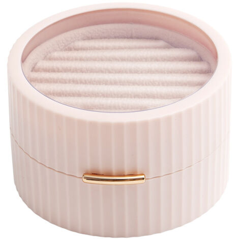 Boîte À Bijoux, Petit Étui De Voyage Portable, Boîte De Rangement Pour Bagues(rose)