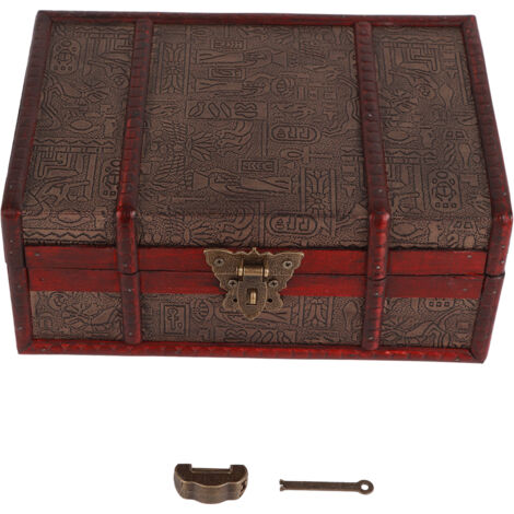 Boîte à bijoux rétro en bois élégante avec serrure - Écrin à collier livre décoratif pour rangement et décoration maison