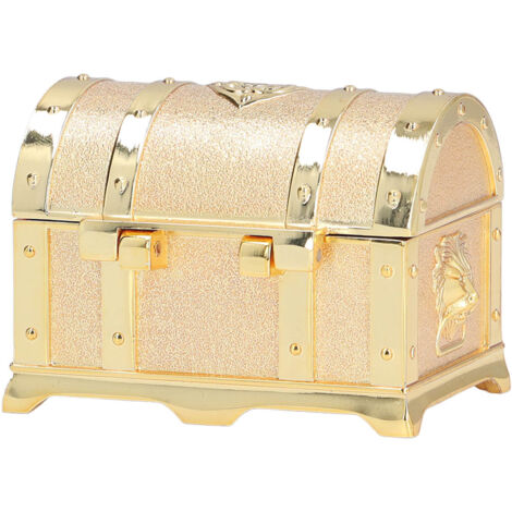 Boîte à bijoux vintage en alliage de zinc, finition polie, doublure douce, design embossé durable, taille compacte pour bijoux précieux