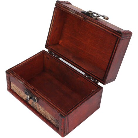 Boîte à Bijoux Vintage en Bois avec Couvercle Flip - Écrin à Médailles, Organisateur de Collier et Décor de Chambre