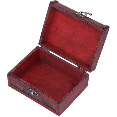 Boîte à bijoux vintage en bois avec motif floral, rangement décoratif et organisateur