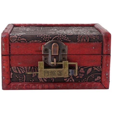 Boîte à Bijoux Vintage en Bois avec Serrure pour Accessoires et Maquillage - Décoration Chambre