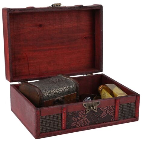 Boîte à Bijoux Vintage en Bois Livre Décoratif Fait Main (Motif Raisin)