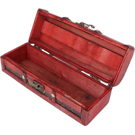 Boîte à bijoux vintage en bois pour colliers, bracelets et barrettes, rangement élégant et décoration d'intérieur