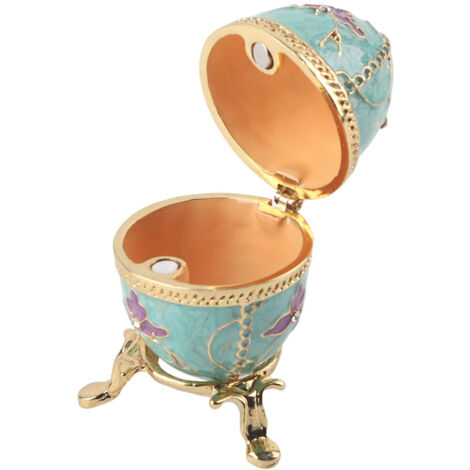Boîte à bijoux vintage œuf de Pâques émaillé, décoration cadeau et rangement pour petits objets