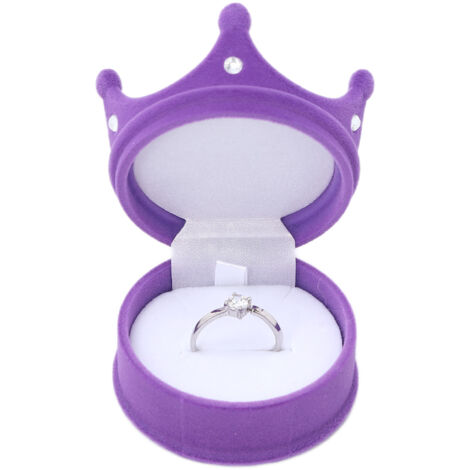 Boîte à bijoux vintage personnalisable pour rangement de colliers et boucles d'oreilles - Couleur violette