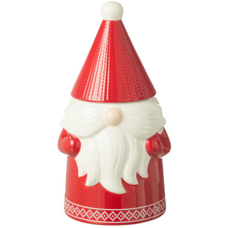 Boîte à Biscuits en Céramique "Père Noël" 33cm Rouge