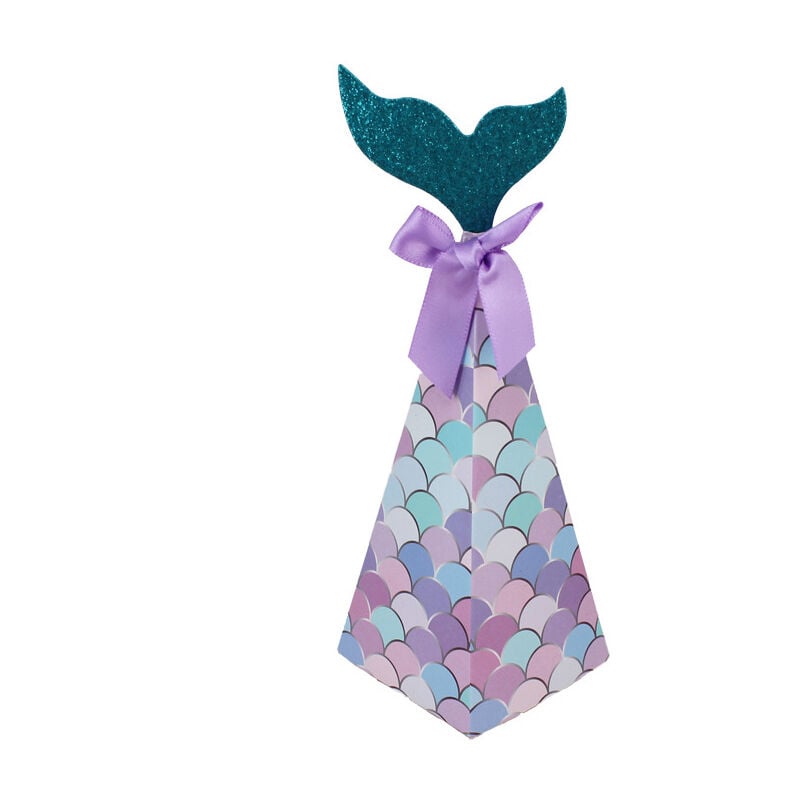 Boîte à bonbons queue de sirène 10 pièces pour enfants Fête d'anniversaire de la petite sirène