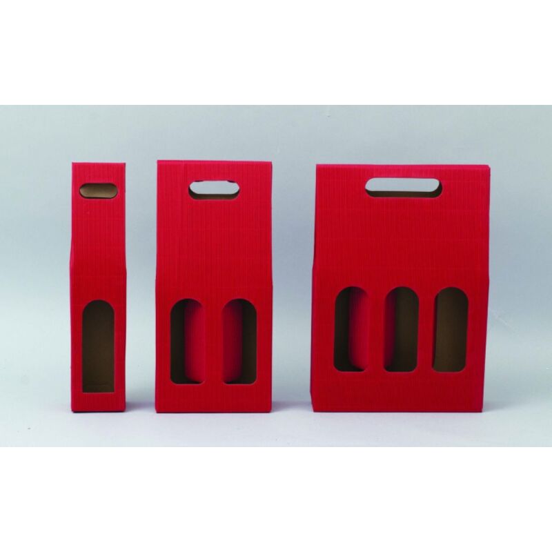 Iperbriko - Boîte à bouteilles en carton rouge