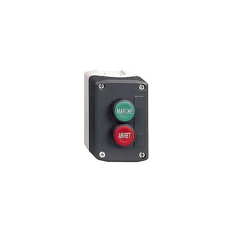 boite à bouton - harmony xal - 2 bouton poussoir - vert et rouge - schneider electric xald224
