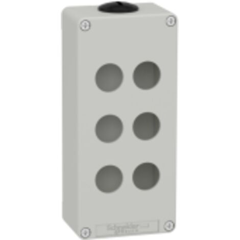 boite à boutons à composer - harmony xapd - 6 trous - gris - schneider electric xapd3206