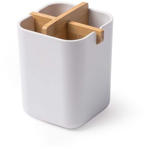 Boîte à brosses à dents en fibre de bambou, organisateur de salle de bain, boîte de rangement de bureau, porte-stylo