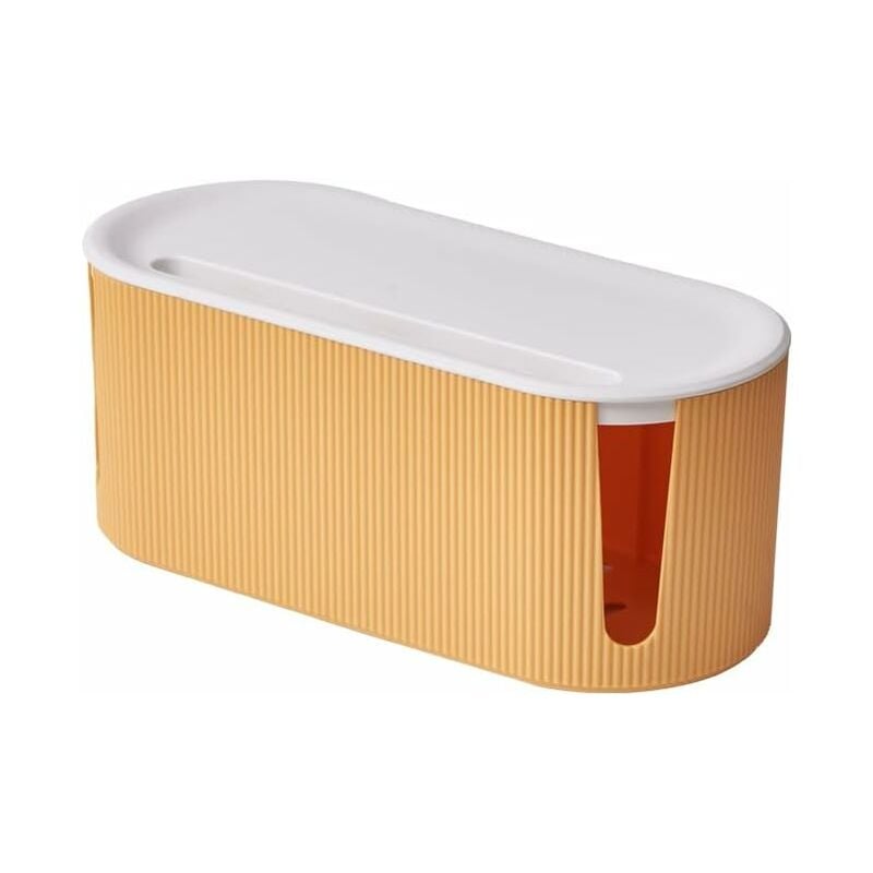 Fei Yu - Boîte à câbles design - gestion des câbles - Boîte de rangement pour plusieurs prises (jaune)