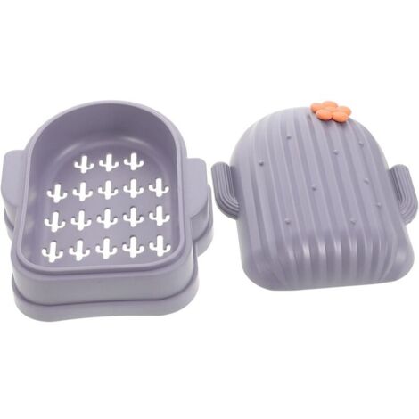 Boîte à Cactus Porte- De Salle De Bain Porte- Cactus Porte- avec Couvercle Porte- pour Évier De Cuisine Porte- Auto-drainant Violet,Mauve Plastique