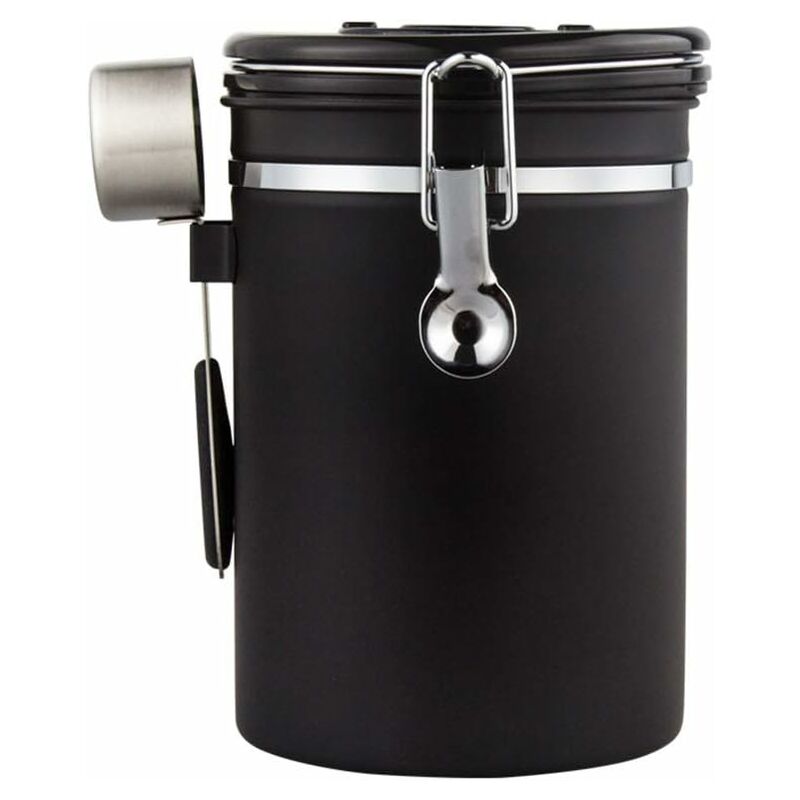 Fei Yu - Boîte à café, Boîte à café avec cuillère en acier inoxydable, Boîte à grains de café de 1,5 litre, poudre, thé, noix, réservoir de stockage