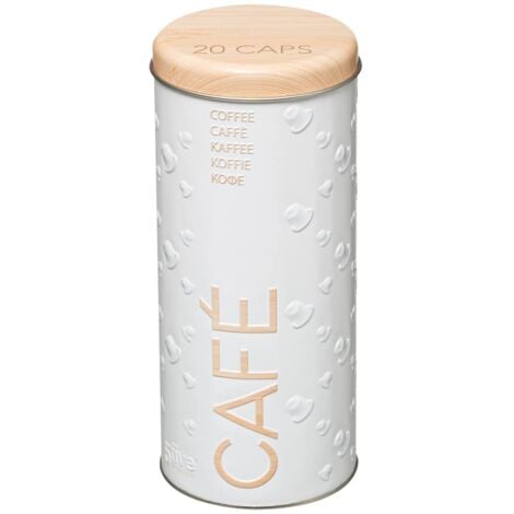 Boîte à café capsules métal scandinave nature blanc - 5five