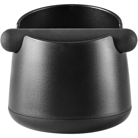 Boîte à café expresso ronde en ABS avec barre amovible et joint antidérapant (Noir)