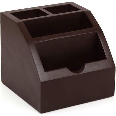 Boîte à cartes de visite en bois multicouche avec porte-plume multifonctionnel pour trois cartes.