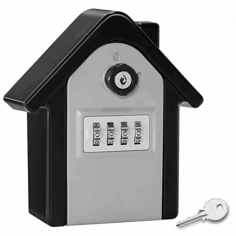 VURAHOME - Boite a Cle Securisee Mural Boite a Clé avec Code Numérique & Clés urgence, Grand Key Safe Box Format XL Coffre a Clef Extérieur pour