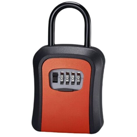Boite a Clefs Murale Avec Manipuler - Avec Code 4 Chiffres , Cofre fort Robuste, Alliage de Zinc - Rouge