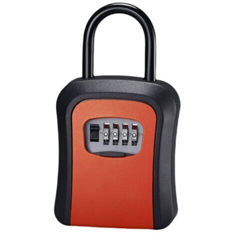 Boite a Clefs Murale Avec Manipuler - Avec Code 4 Chiffres , Cofre fort Robuste, Alliage de Zinc - Rouge