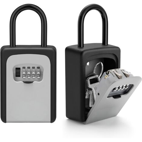 Boite a Clefs Murale Avec Manipuler - Avec Code 4 Chiffres Sécurisée Exterieur, Résistant aux Intempéries, Cofre fort Robuste, pour Les Cartes, Alliage de Zinc