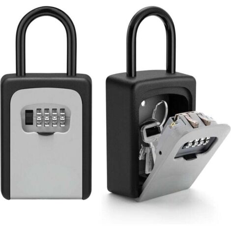 Boite a Clefs Murale Avec Manipuler - Avec Code 4 Chiffres Sécurisée Exterieur, Résistant aux Intempéries, Cofre fort Robuste, pour Les Cartes, Alliage de Zinc
