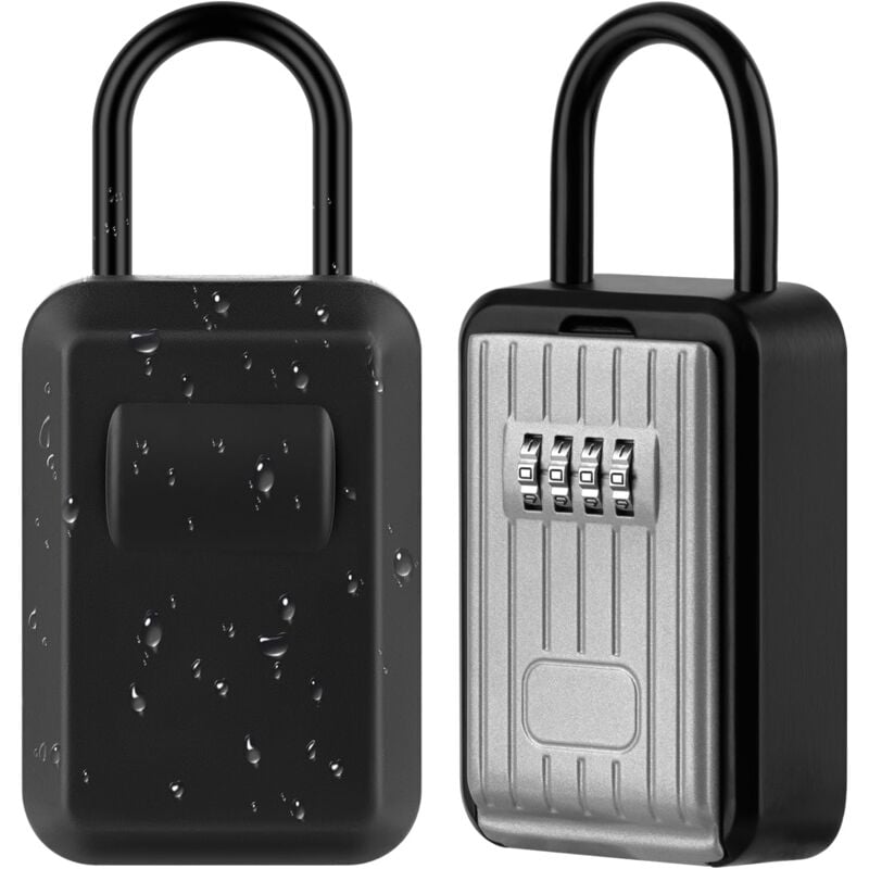Boite a Clefs Securisee Exterieur avec Code, Murale Design, Boîte à Clés Murale avec Couvercle pour Intérieur et Extérieur,Gris