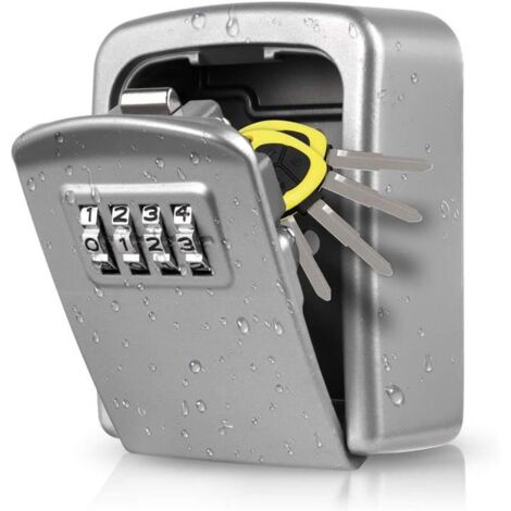 Boîte à clés de sécurité extérieure étanche en alliage de zinc avec 4 codes de combinaison adaptés à l\'école de garage à domicile