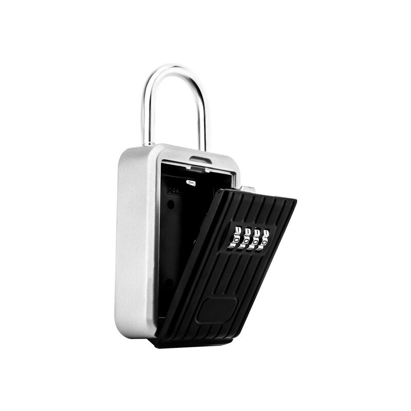 Boîte à clés de sécurité murale avec combinaison à 4 chiffres, boîte à clés surdimensionnée pour extérieur avec poignée, boîte à clés à combinaison