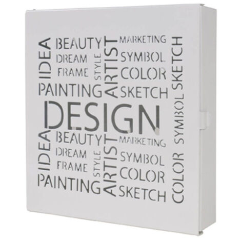Boîte à Clés Métal "Design" 24cm Blanc