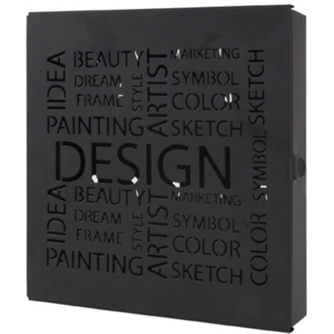 Boîte à Clés Métal "Design" 24cm Noir