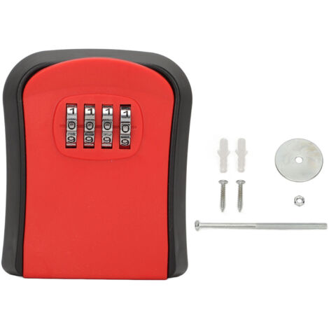 Boîte à clés murale ABS étanche avec serrure à combinaison 4 chiffres et 5 clés, coffre de rangement sécurisé