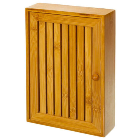 Boîte à clés murale bambou - 19x6x27cm