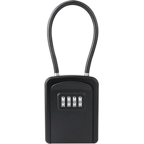 boîte à clés portable, boîte de protection pour clé combinée, boîte à clés suspendue, boîte de sécurité pour clés (noir)