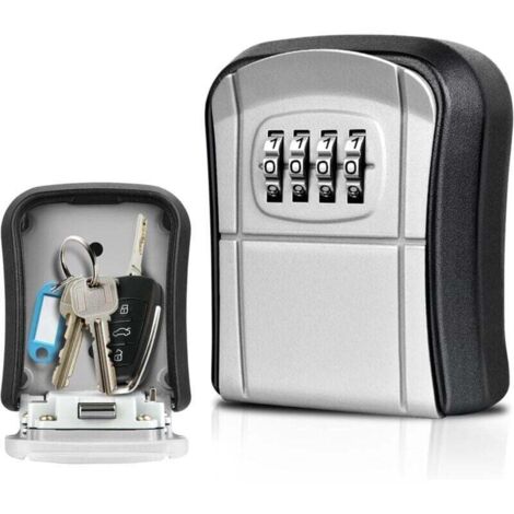 Boîte à Clés Sécurisée Murale avec Code à 4 Chiffres Réinitialisable Étanche pour Extérieur Maison Garage